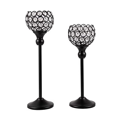 VINCIGANT Handmade Crystal Candle Holders Set Cover