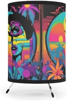 Generic Boho Tripod Lamp with Vibrant High-Res Print, Colorful Home Decor, Unique Gift, Retro Style Lighting, Ideal for Living Room photo 3