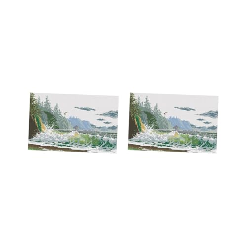 Matériel de point de croix vagues de mer Tityvirnix lot de 2 kits complets broderie
