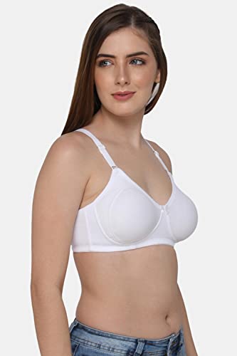 Image of INTIMACY LINGERIE Women's Cotton Brassiere | Non-Padded | Non-Wired | Full Coverage | Shaper Panel with Side Support Regular Bra | 1 Piece | (Def C P)