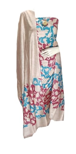 Image of Bhagalpuri Women unstitched Katan Slub Madhubani Screen Print suit Women Unstitched Salwar Suit Dress Material For women & Girls RF174