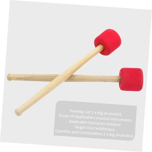 Baqueta para Bombo con Mango de Madera 33 cm Roja miniatura 5