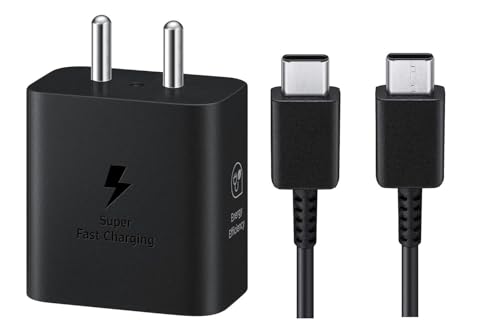 Image of Samsungg Galaxy M34 5G 25W PD Charger Original Travel Adapter Like Type-C Port Super-Fast Charging Charger S /A /M /F Series with 1M Type C to Type C USB Cable - (SR1, White)