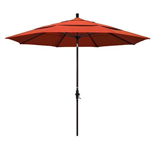 California Umbrella 11' Round Aluminum Market Umbrella, Crank Lift, Collar Tilt,Sunset by California Umbrella - Used condition - US$73.44