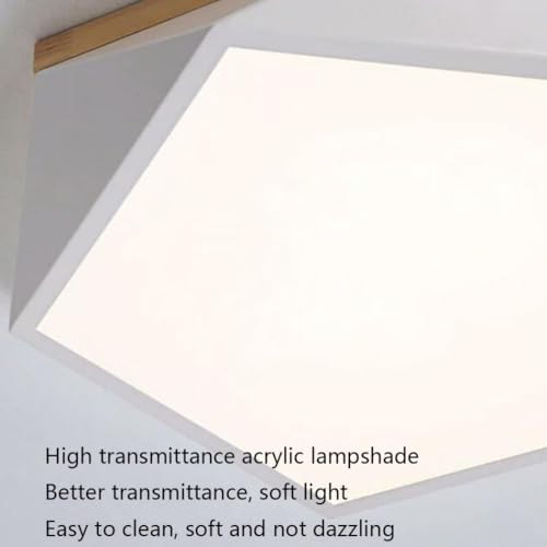 Plafonnier LED bois et géométrique 3 températures de couleur