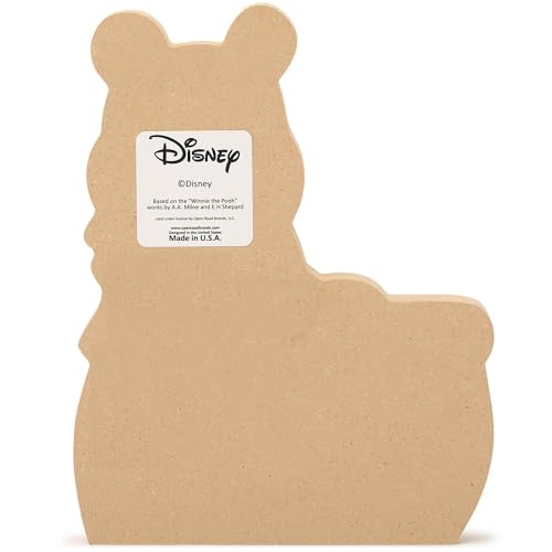 Image of Disney Winnie the Pooh and Hunny Pot Shelf Sitter Decor | Chunky Wood Block Cutout for Kids' Bedroom, Play Room or Nursery