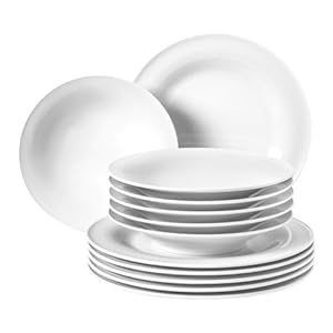 SELTMANN WEIDEN Servizio da tavola 12 pezzi BT – Beat – Forma: rotonda con sollievo, stile moderno, bianco