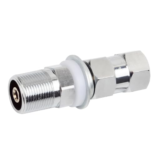 Image of (2pcs) Heavy Chrome-Plated Brass SO-239 Stud Mount CB Ham Radio Antenna Adapter for 3 /8-24 Threads Mount, fit Any 1 /2 inch Hole