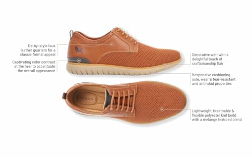 Image of Neeman's The Derbies for Men | Knit Base and Faux Leather Derby Sneakers | Comfortable and Breathable Mesh
