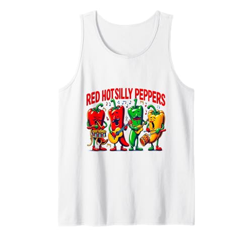 Red Hot Silly Peppers - Camisa divertida para mujer y hombre Camiseta sin Mangas