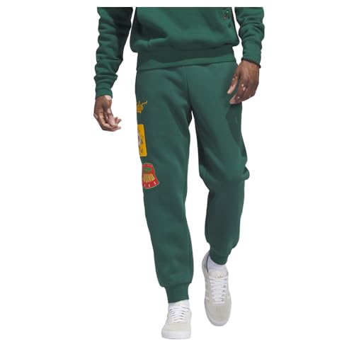 adidas Mens Collegiate Badge Joggers Casual - Green - Size XL