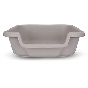 Small Gray Litter Box Durable Pet Safe Open Top Entry Comfortable for Dogs up to 6 lbs