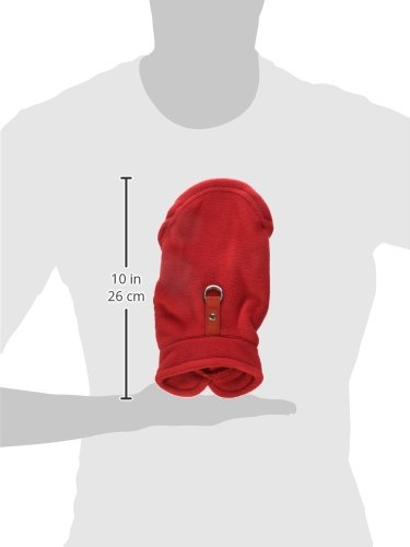 Image of Gooby Fleece Vest Dog Sweater, Red, X-Small | Soft warm fleece; Pullover, easy on /off (no zippers); O-ring leash attachment; Machine washable