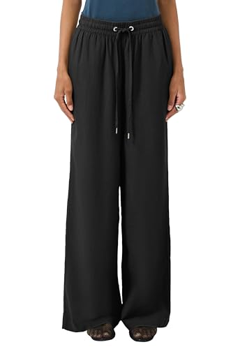 Pantalon long jambe large noir femme taille 36W 32L vêtements amples fluides