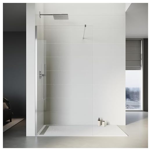SONNI Duschwand Glas 100 x 200 cm Walk In Dusche 8 mm NANO Glas Duschtrennwand Badewanne Duschwand