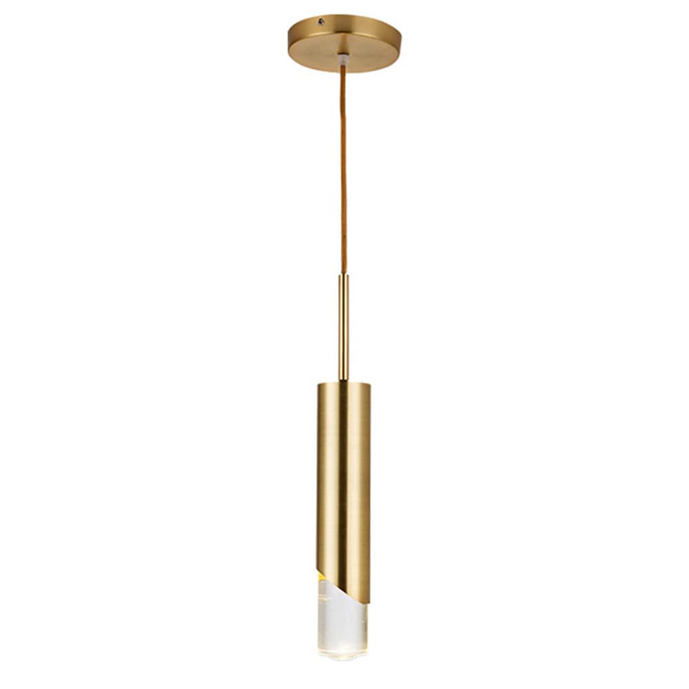 Lustre 1 ampoule doré moderne avec abat-jour en acrylique pour table