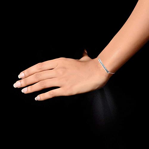Image of TRUESILVER ACPL 925 Sterling Silver Personalised Bracelet for Women | Customized Name Bracelet Gift for Wedding Anniversary Birthday