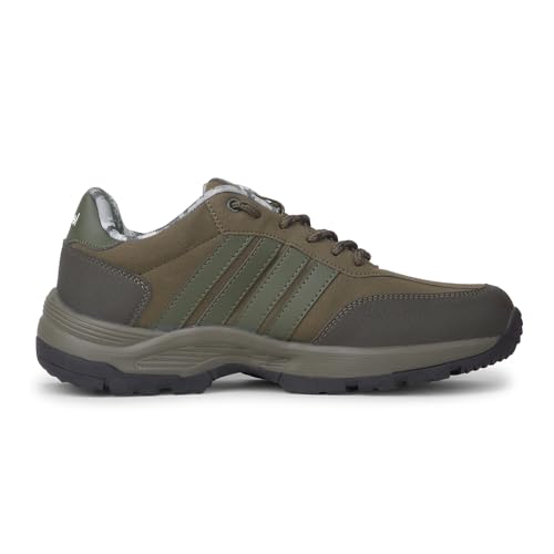 Image of Liberty Leap7x COLUMBIA6E Men Sports Trekking Shoes - Brown & Olive Green | Comfortable and Durable Lace-Up Closure - Suitable for Lacing Running, Gym, Jogging and Outdoor Shoes for Man