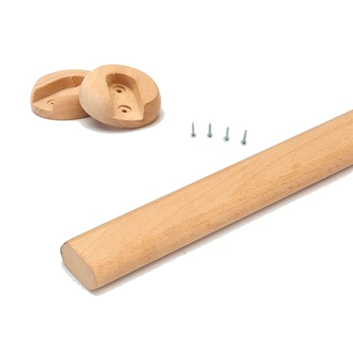 LKYJD Wooden Oval Closet Rod Polished Wood Wardrobe Closet Rod with End Supports 40cm/50cm/60cm/70cm/80cm/90cm/100cm/110cm/120cm(40cm)