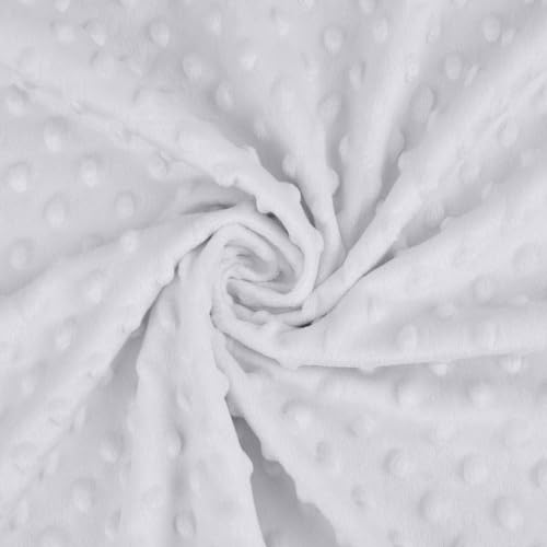 Image of American Baby Company Heavenly Soft Chenille Receiving Blanket 30 inchx40 inch, 2-Layer Minky Dot & Silky Satin, White, Warm for Baby Boys & Girls