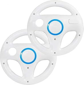 DOYO Wii lenkrad Mario Kart Controller für Nintendo Switch Wii U Spiele Kinder Lenkräder zwei weiß (2 Stück) Fernbedienung Spielzubehör