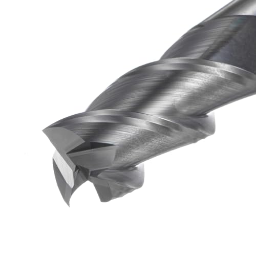 Image of uxcell Carbide Square End Mill, 3 /4 inch Diameter Uncoated 3 Flutes Milling Bit Cutter, for Aluminum Copper Non-Ferrous Metal, 3 /4 inch Shank 1-5 /8 inch Cut Length 4 inch Long