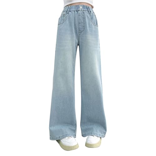 Teens Girls Cute Aesthetic Baggy Jeans 2025 Trendy Wide Leg Denim Pants Loose Fit Elastic Waisted Streetwear Bottoms2