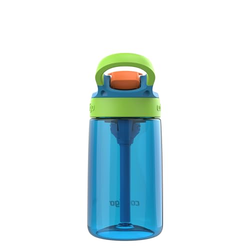 Image of Contigo Autospout Kids Water Bottle 14oz Single Pack Blue Poppy /Cool Lime