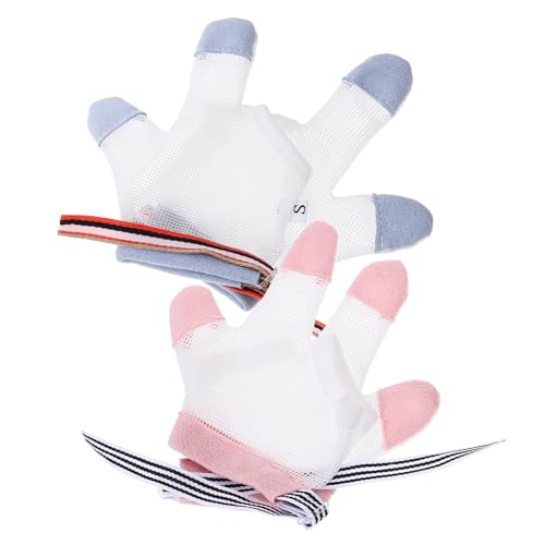 UPKOCH 2 Paar Fingerlutschschutz Handschuhe Kleinkind Daumenschutz Stoff Flexibel Anti Beißhandschuhe Tragbar Für Säuglinge