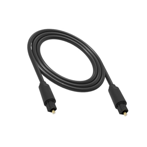 ROMISBABA Optisches Glasfaserkabel Digital Audio Kabel mit Kubischen Steckern Hochwertiger Kern Staubgeschützt Kompatibel für Lautsprecher Verstärker und Heimkinoanlagen Schwarz