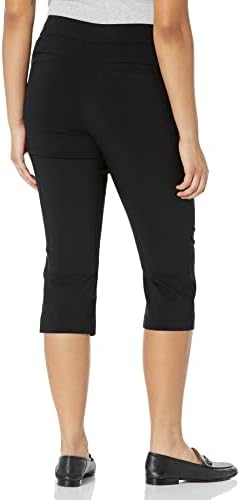 Briggs New York Women's Pull on Stretch Capri Pants High Waist Crop Straight Leg with Pockets 21 Inseam