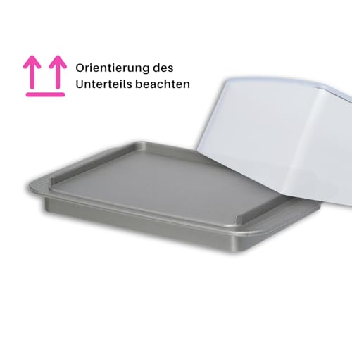 homeXpert Butterdose, Butterbox aus Kunststoff für 250g Butter - mit transparentem Deckel in Grau, Butterbehälter zum servieren, Spülmaschinenfest, passend für Kühlschranktüre
