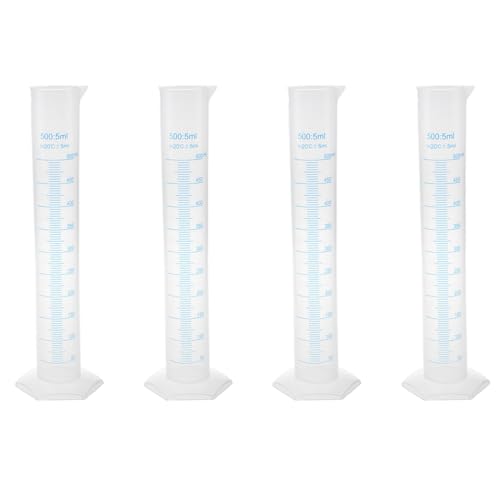 Giwnhvx 4 tubos graduados de plástico transparente de 500 ml.