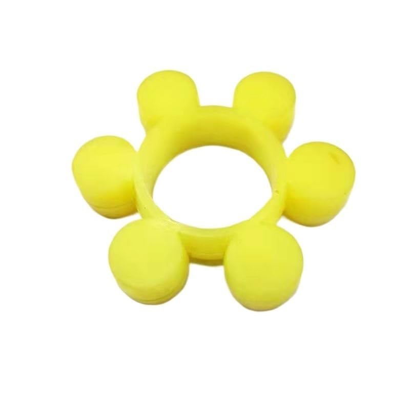 Tampon d'élément de couplage flexible MT, anneau en caoutchouc hexagonal en fleur de prunier, 1 pièce jaune(90x166x30mm)