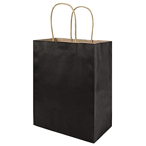 Bagmad Brown&Color Each 100 8X4.75X10 Inch Plain Medium Paper Bags With Handles Bulk thumb #5