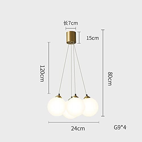 Chandelier en verre laiton à 5 lumières diffuses pour un éclairage puissant et doux