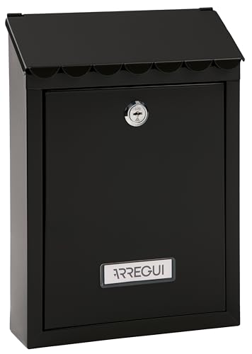 ARREGUI Civic E5724-C Cassetta Postale Individuale in Acciaio | Cassetta Postale Da Esterno | Dimensione S (DIN A5) | Facile da Montare | Nero