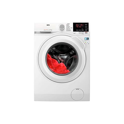 AEG L7FBG841O Lavadora de Libre Instalación, Carga Frontal, 8 Kg / 1400 rpm, Motor Inverter, Programa antibacteriano, Programas a Vapor, Programa Rápido, LCD, Serie 7000, Blanca, Clase A