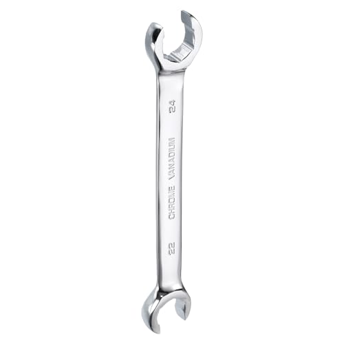 Image of sourcing map Flare Nut Metric Wrench 22mm x 24mm High Carbon Steel Mirror Polished Chrome Plating Metric Wrench for DIY Hand-Making Automotive Repairs and Household Maintenance