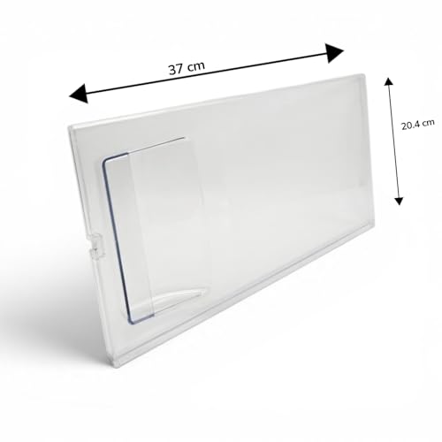 Image of Refrigerator Freezer Drawer Front Panel, Clear, 37 x 20.4 cm, Compatible with Voltas Beko Single Door 185-210 Ltrs