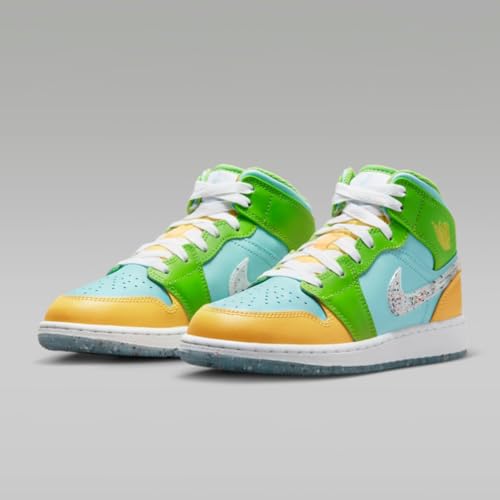 Nike Air Jordan 1 Mid SE Big Kids' Shoes Grade School DX4368-400 (GLAC), Size 6.52