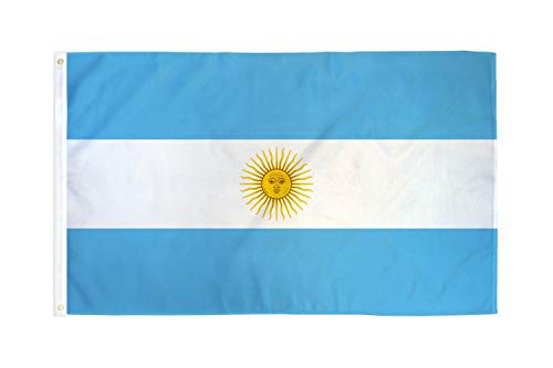 AZ FLAG - Drapeau Argentine - 90x60 cm - Drapeau Argentin 100% Polyester Avec Oeillets Métalliques Intégrés - Pavillon 50 g