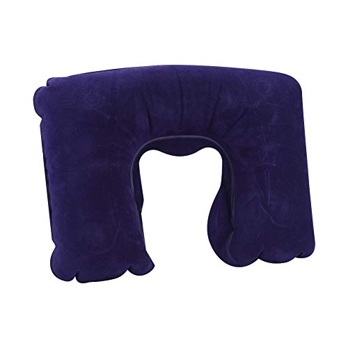 Almohada de viaje inflable forma U ligera portátil miniatura 5