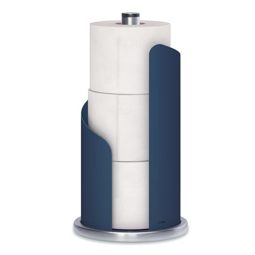 Portarrollos de cocina de acero azul, soporte vertical para rollos de papel absorbente 4