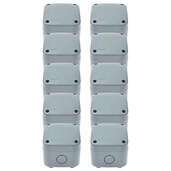 NineLeaf 10PK Project Box ABS Plastic Electrical Boxes,3 1/4" x 2 3/4" x 2 1/4" 86x74x62mm,IP66 Waterproof DIY Opening Hole Electronic Junction Box Power Enclosure,Use for Outdoor,Grey
