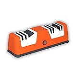 OH Wow Electric Knife Sharpener，2-Stage Kitchen Knives Sharpening System Quickly Sharpening Left Hand Electric Grinder, Right Hand Grinder，Manual Electric 2-in-1 Manual 3-Stage Sharpening