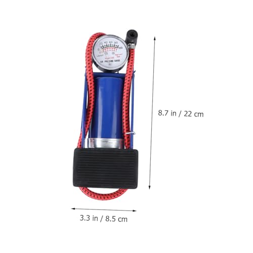 Bomba de piso para neumaticos Abaodam azul mini con manometro 2