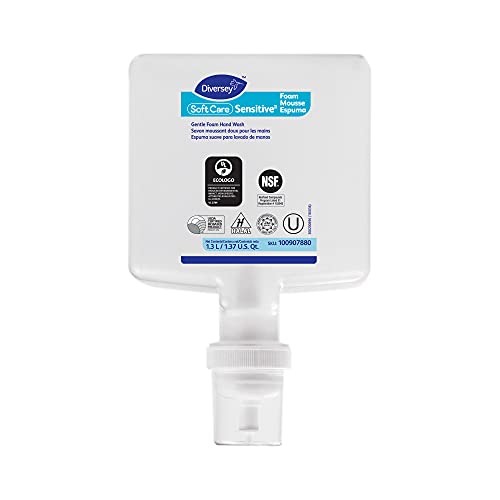 Image of Diversey Soft Care Sensitive Foam Hand Wash, 1.3 L Cartridge, 6 Pack | IntelliCare Cartridges, Hand Wash, Liquid and Foam Formulas, Sealed Dispenser Refills, Commercial Washrooms