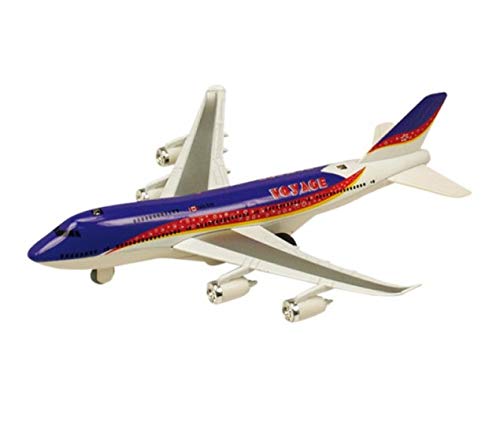 IndusBay 7.5 Inches Diecast Alloy Metal Boeing 787 Airplane Model , Light & Sound Aeroplane Scaled Desk Toy for Kids - Purple