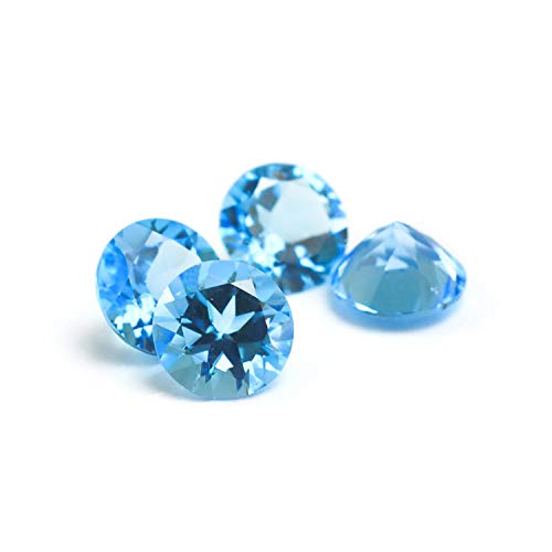 Neerupam collection Natural Swiss Blue Topaz AAA Quality 4 mm Round Shape Loose Gemstone, Natural Swiss Blue Topaz Loose Gemstone for Jewelry Making